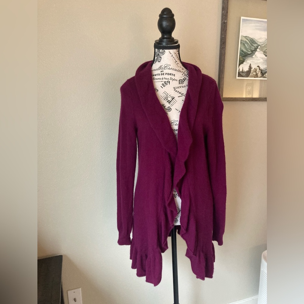 Charter Club cashmere Frilly open cardigan